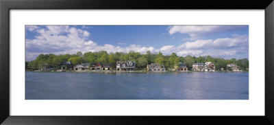 Boathouses Near The River, Schuylkill River, Philadelphia, Pennsylvania, Usa by Panoramic Images Pricing Limited Edition Print image