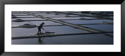 Man Working In Salt Marshes, Saone River, Guerande, Loire-Atlantique, France by Panoramic Images Pricing Limited Edition Print image