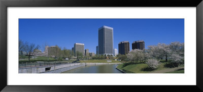 Skyscrapers Near A Canal, Brown's Island, Richmond, Virginia, Usa by Panoramic Images Pricing Limited Edition Print image