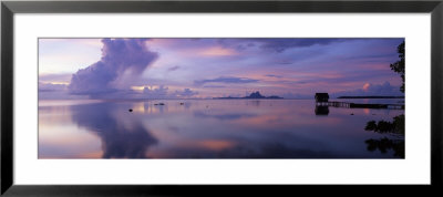 Silhouette Of A Hut In The Sea, Bora Bora, French Polynesia by Panoramic Images Pricing Limited Edition Print image