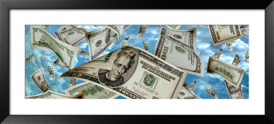 U.S. Paper Money Floating In Sky by Panoramic Images Pricing Limited Edition Print image
