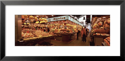 Group Of People In A Vegetable Market, La Boqueria Market, Barcelona, Catalonia, Spain by Panoramic Images Pricing Limited Edition Print image