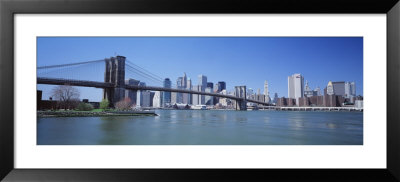 Skyscrapers In A City, Brooklyn Bridge, New York, Usa by Panoramic Images Pricing Limited Edition Print image