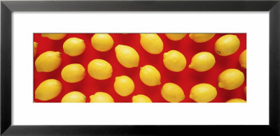 Lemons On A Red Background by Panoramic Images Pricing Limited Edition Print image