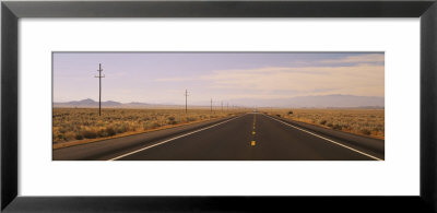 Telephone Poles Along A Highway, Highwawy 380, New Mexico, Usa by Panoramic Images Pricing Limited Edition Print image