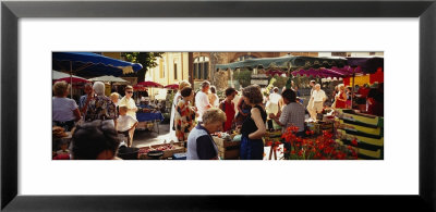Group Of People In A Street Market, Ceret, France by Panoramic Images Pricing Limited Edition Print image