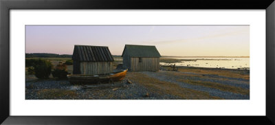 Two Log Cabins On The Beach, Faro, Sweden by Panoramic Images Pricing Limited Edition Print image