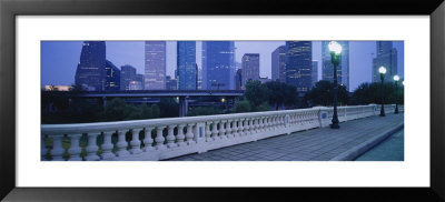 Buildings Lit Up At Dusk, Houston, Texas, Usa by Panoramic Images Pricing Limited Edition Print image