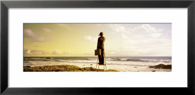 Businessman Standing And Looking Through Binoculars, California, Usa by Panoramic Images Pricing Limited Edition Print image