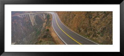 Empty Highway In The Mountains, Highway 1, Bixby Bridge, Big Sur, California, Usa by Panoramic Images Pricing Limited Edition Print image