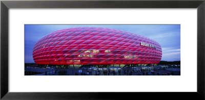 Soccer Stadium Lit Up At Dusk, Allianz Arena, Munich, Germany by Panoramic Images Pricing Limited Edition Print image