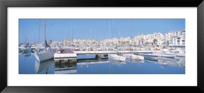 Boats Moored At A Harbor, Puerto Banus, Marbella, Andalusia, Spain by Panoramic Images Pricing Limited Edition Print image