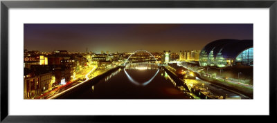 Reflection Of A Bridge On Water, Millennium Bridge, Newcastle, Northumberland, England, Uk by Panoramic Images Pricing Limited Edition Print image