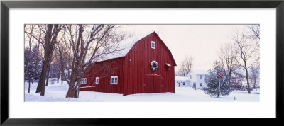 Winter, Barn, Ada, Michigan, Usa by Panoramic Images Pricing Limited Edition Print image