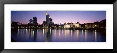 Skyline In Evening, Main River, Frankfurt, Germany by Panoramic Images Pricing Limited Edition Print image