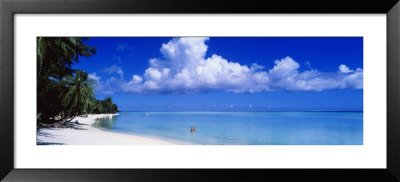 Ocean, Water, Clouds, Relaxing, Matira Beach, Tahiti, French Polynesia, South Pacific, Island by Panoramic Images Pricing Limited Edition Print image