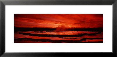 Sunset, Great Fountain Geyser, Yellowstone National Park, Wyoming, Usa by Panoramic Images Pricing Limited Edition Print image