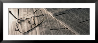 Stock Market Pages, Eyeglasses by Panoramic Images Pricing Limited Edition Print image