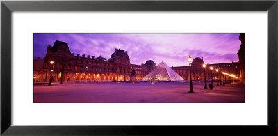 Famous Museum, Sunset, Lit Up At Night, Louvre, Paris, France by Panoramic Images Pricing Limited Edition Print image
