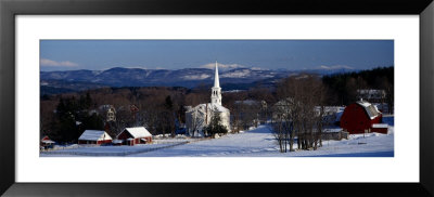 View Of Small Town In Winter, Peacham, Vermont, Usa by Panoramic Images Pricing Limited Edition Print image