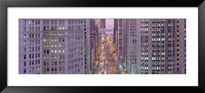Aerial View Of An Urban Street, Michigan Avenue, Chicago, Illinois, Usa by Panoramic Images Pricing Limited Edition Print image