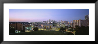 High Angle View Of A City Lit Up At Dusk, Kansas City, Missouri, Usa by Panoramic Images Pricing Limited Edition Print image