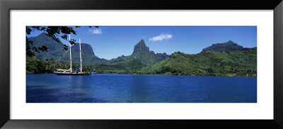 Sailboats Sailing In The Ocean, Opunohu Bay, Moorea, French Polynesia by Panoramic Images Pricing Limited Edition Print image