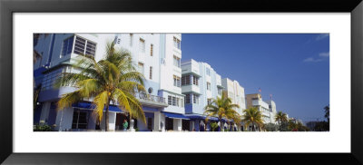 Palm Trees In Front Of Buildings, Art Deco Hotels, Ocean Drive, Miami Beach, Florida, Usa by Panoramic Images Pricing Limited Edition Print image