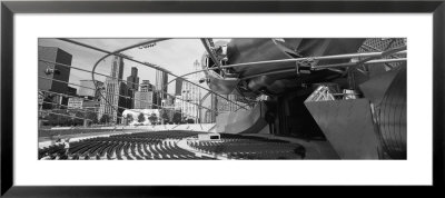 Low Angle View Of Buildings In A City, Pritzker Pavilion, Millennium Park, Chicago, Illinois, Usa by Panoramic Images Pricing Limited Edition Print image