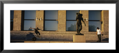 Skateboarders In Front Of A Building, Oslo, Norway by Panoramic Images Pricing Limited Edition Print image
