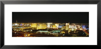 High Angle View Of Buildings Lit Up At Night, Las Vegas, Nevada, Usa by Panoramic Images Pricing Limited Edition Print image