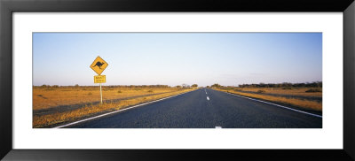 Kangaroo Road Warning Sign, Outback Highway, Australia by Panoramic Images Pricing Limited Edition Print image