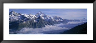 Aerial View Of Clouds Over Mountains, Swiss Alps, Switzerland by Panoramic Images Pricing Limited Edition Print image