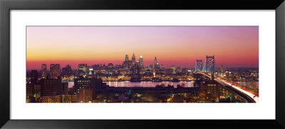 Arial View Of The City At Twilight, Philadelphia, Pennsylvania, Usa by Panoramic Images Pricing Limited Edition Print image