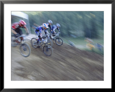 Mountain Bike Racers At The Mens 2004 Mountain Cross Finals, Colorado by Mike Tittel Pricing Limited Edition Print image
