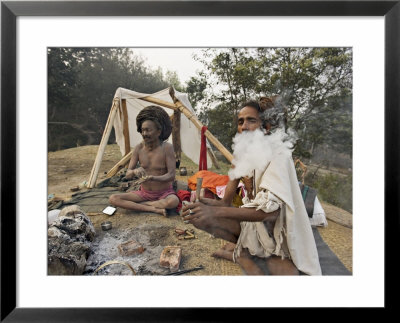 Two Sadhus Smoke Marijuana On The One Day Of The Year When It Is Legal, Pashupatinath, Nepal by Don Smith Pricing Limited Edition Print image