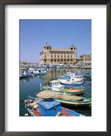 Boats In The Port, Syracuse, Island Of Sicily, Italy, Mediterranean by J Lightfoot Pricing Limited Edition Print image