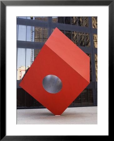 Red Cube Sculpture, 1968 By Isamu Noguchi At 140 Broadway, Manhattan, New York by Amanda Hall Pricing Limited Edition Print image
