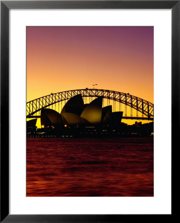 Sydney Opera House And Sydney Harbour Bridge At Sunset, Sydney, Australia by Richard I'anson Pricing Limited Edition Print image