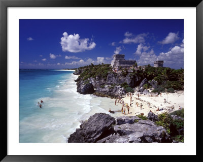 View Of The Mayan Site Of Tulum, Yucatan, Mexico by Greg Johnston Pricing Limited Edition Print image