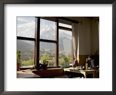 Nilgiri Range Whilst Enjoying Breakfast In Om's Home Hotel At Jomsom On The Annapurna Circuit Trek by Don Smith Pricing Limited Edition Print image