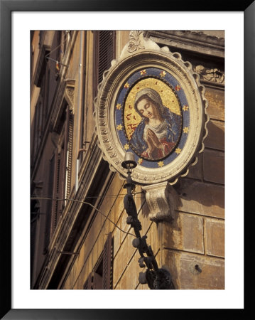 Tile Mosaic On Street Corner At Campo De Fiori, Rome, Italy by Connie Ricca Pricing Limited Edition Print image