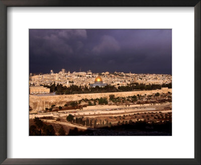 Dome Of The Rock In City, From Mount Of Olives, Jerusalem, Israel by Lee Foster Pricing Limited Edition Print image