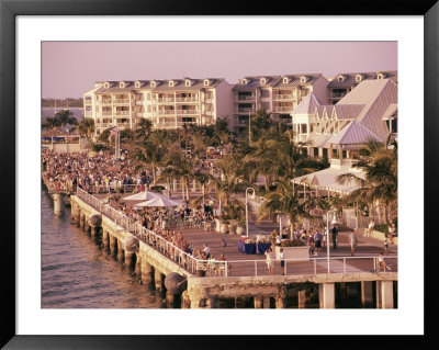 Crowds Viewing Sunset, Key West, Florida, Usa by Ken Gillham Pricing Limited Edition Print image