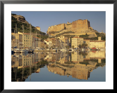 Yachts Moored In The Harbour, With The Citadel Behind, Bonifacio, Corsica, (France) by Michael Busselle Pricing Limited Edition Print image