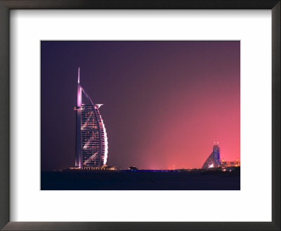 Burj Al Arab Hotel In The Evening, Dubai, United Arab Emirates, Middle East by Charles Bowman Pricing Limited Edition Print image