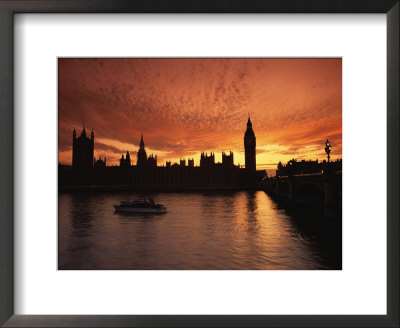 Sunset Over The Houses Of Parliament, Unesco World Heritage Site, Westminster, London by Roy Rainford Pricing Limited Edition Print image