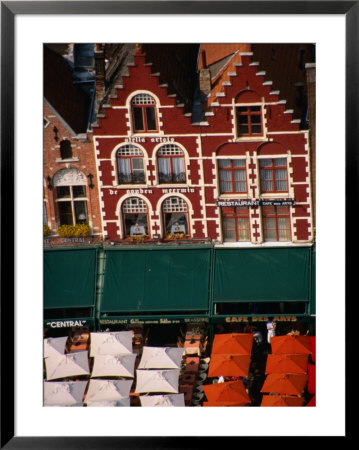 Markt Buildings And Umbrellas From The Belfort (Belfry), Bruges, West-Vlaanderen, Belgium, by Diana Mayfield Pricing Limited Edition Print image