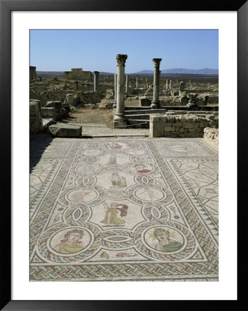 Mosaics From The 3Rd Century, Volubilis, Unesco World Heritage Site, Morocco, North Africa, Africa by Tony Gervis Pricing Limited Edition Print image