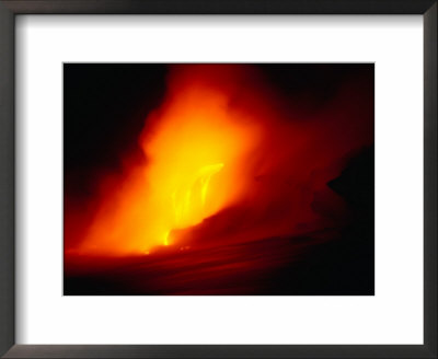 Molten Lava Meeting Pacific Ocean During Eruption Of Kilauea Volcano, Hawaii, Usa by Karl Lehmann Pricing Limited Edition Print image